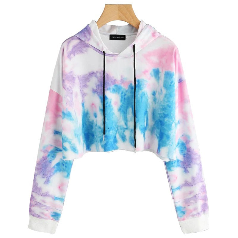 Printed short-sleeved long-sleeved hooded sweatshirt