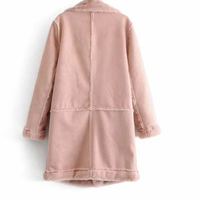 Medium And Long Thickened Warm Lamb Wool Coat Cotton Clothing