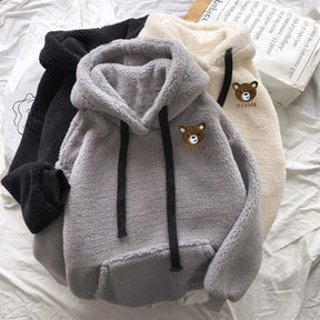 Lamb Wool Sweater Hooded Women