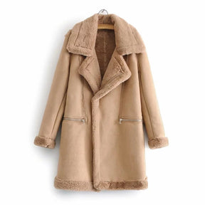 Medium And Long Thickened Warm Lamb Wool Coat Cotton Clothing