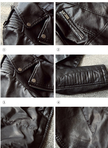 PU Short Women's Small Leather Jacket