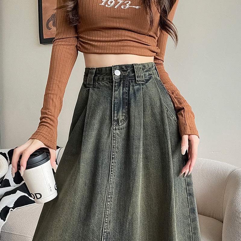 Women's High Waist Front Slit Skirt