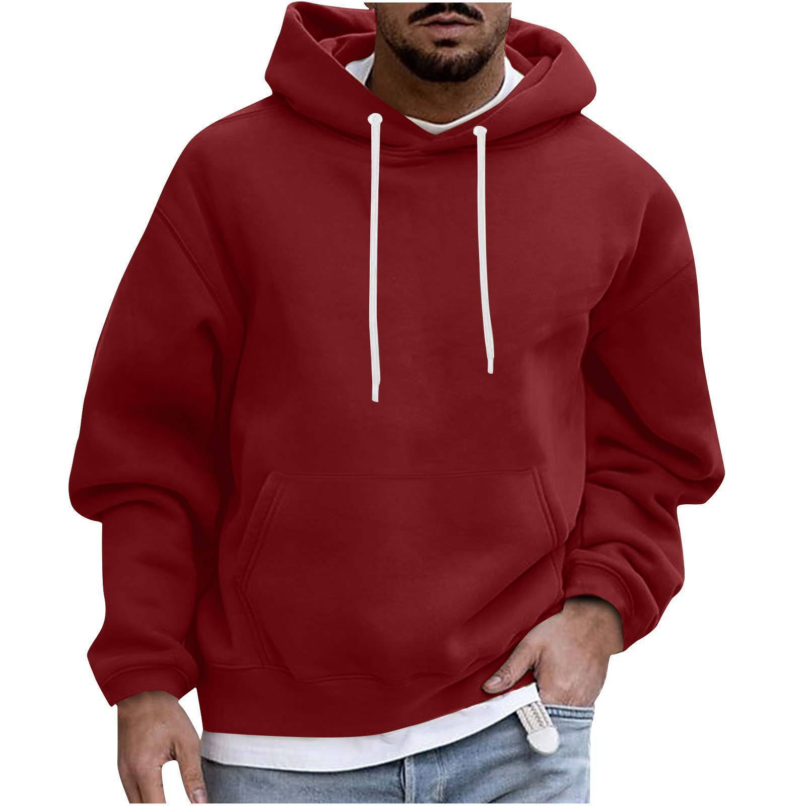 Solid Color Casual Men's Hoodie