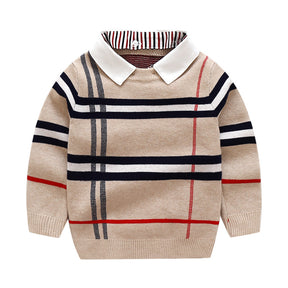 Boys plaid jacquard sweater