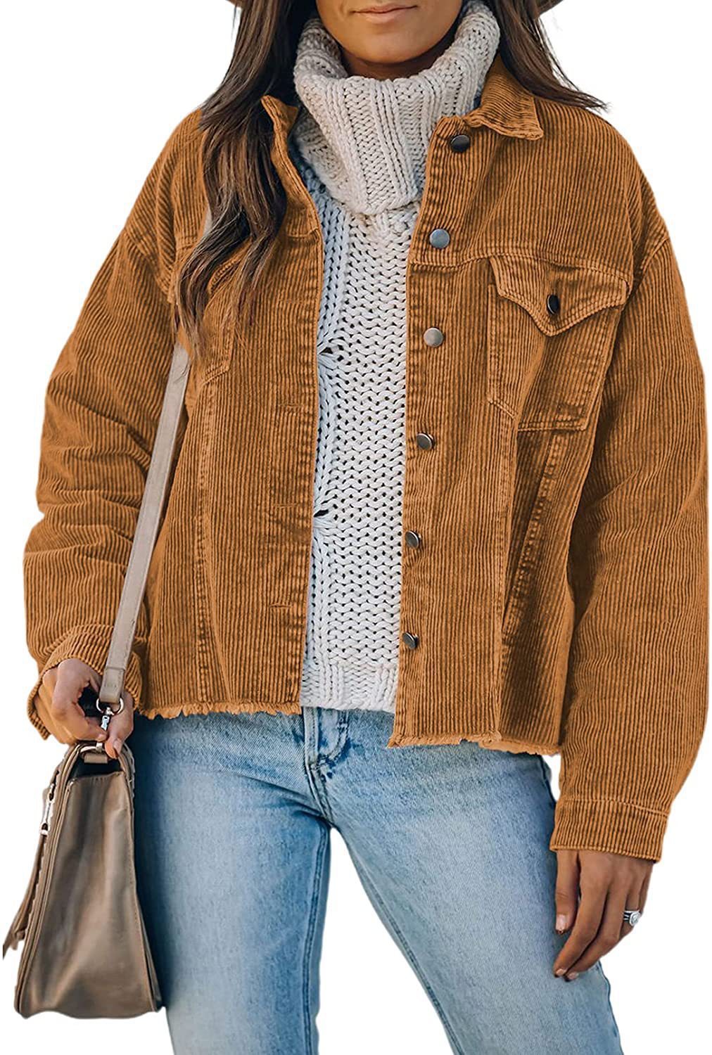 Buttons Women's Loose Long-sleeved Jacket