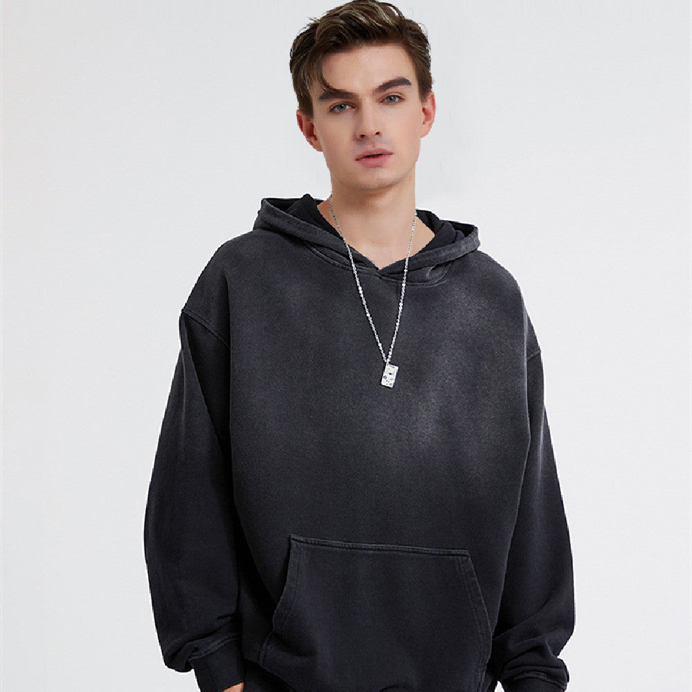 Unisex Washed Gradient Worn Hoodie