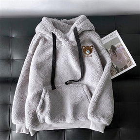 Lamb Wool Sweater Hooded Women