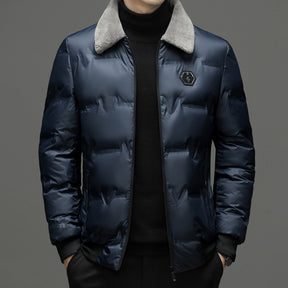 Men's Cotton-padded Jacket Winter Fur Collar Coat Men's Casual Jacket