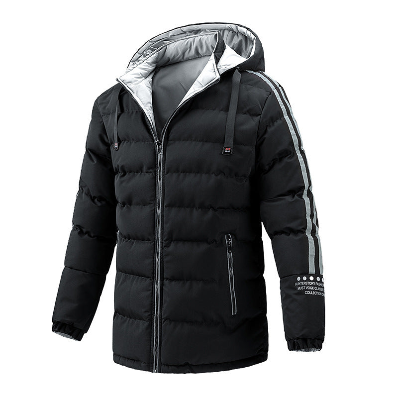 Men's Winter Hooded Cotton-padded Jacket Double-sided Bread Jacket