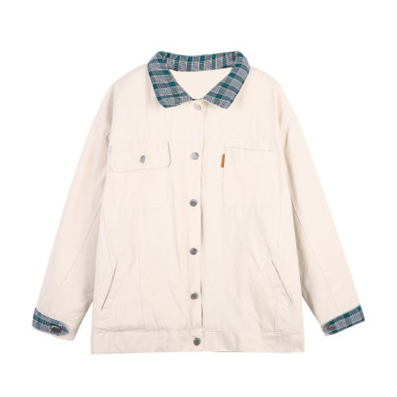 Stitching Port Style Jacket Denim Outer