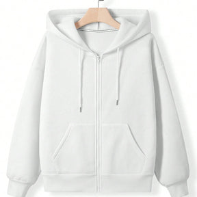 New Outdoor Drawstring Hoodie Zipper Pocket Casual Sweatshirt