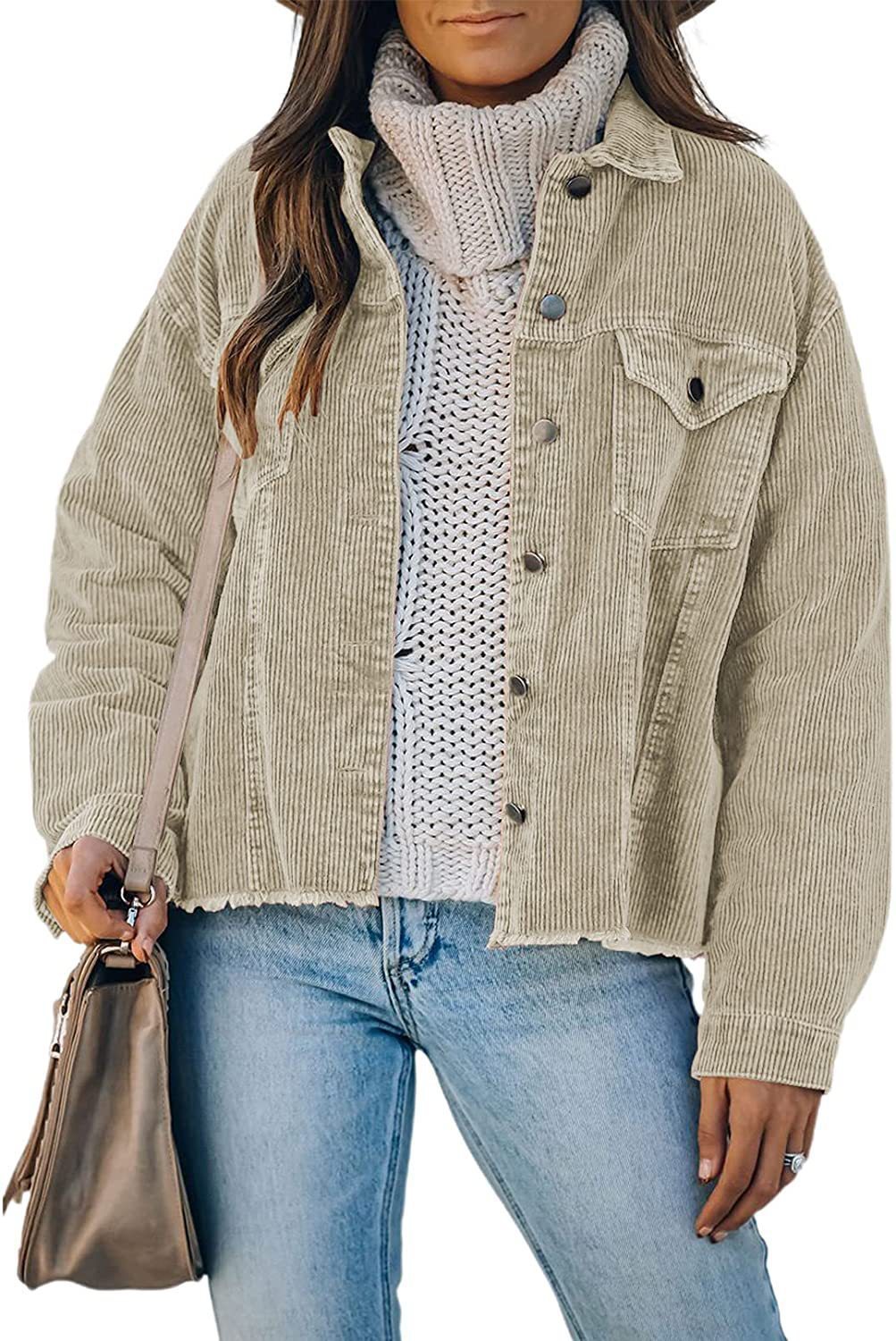 Buttons Women's Loose Long-sleeved Jacket