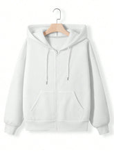 New Outdoor Drawstring Hoodie Zipper Pocket Casual Sweatshirt