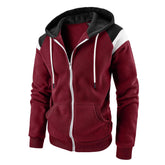 Men's Casual Colorblock Pullover Fashion Loose Fit Long Sleeve Graphic Trendy Drawstring Hoodie Sweatshirt