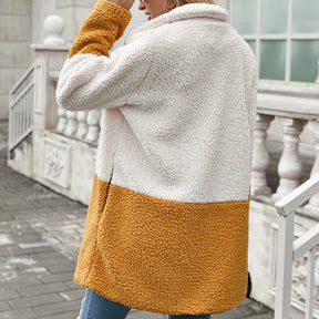 Mid-length Lapel Wool Cardigan Bubble Fleece Jacket