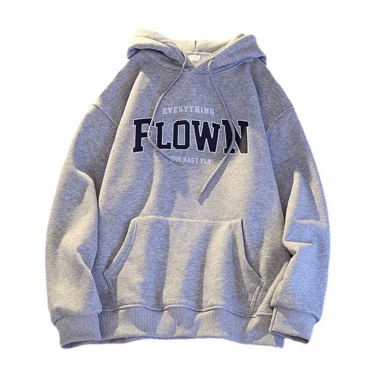 Autumn And Winter Korean Style Thickened Women's Sweater Hooded Letter-print Sweater Women