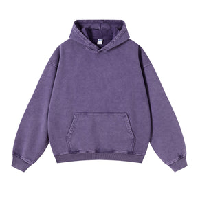 Distressed Hooded Sweater Loose Wash Men