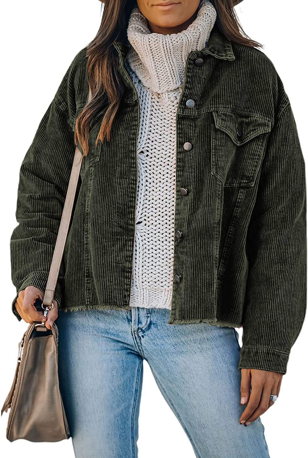 Buttons Women's Loose Long-sleeved Jacket